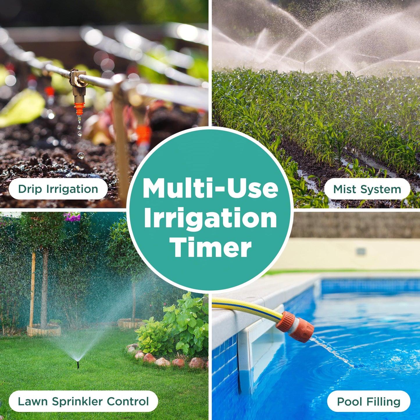 Pine Tree Tools Hose Timer - Programmable Water Timer for Garden, Automatic & Manual Watering System, Outdoor Faucet for Lawn, Garden & Yard, Battery Operated, 2 Outlet Hose Watering