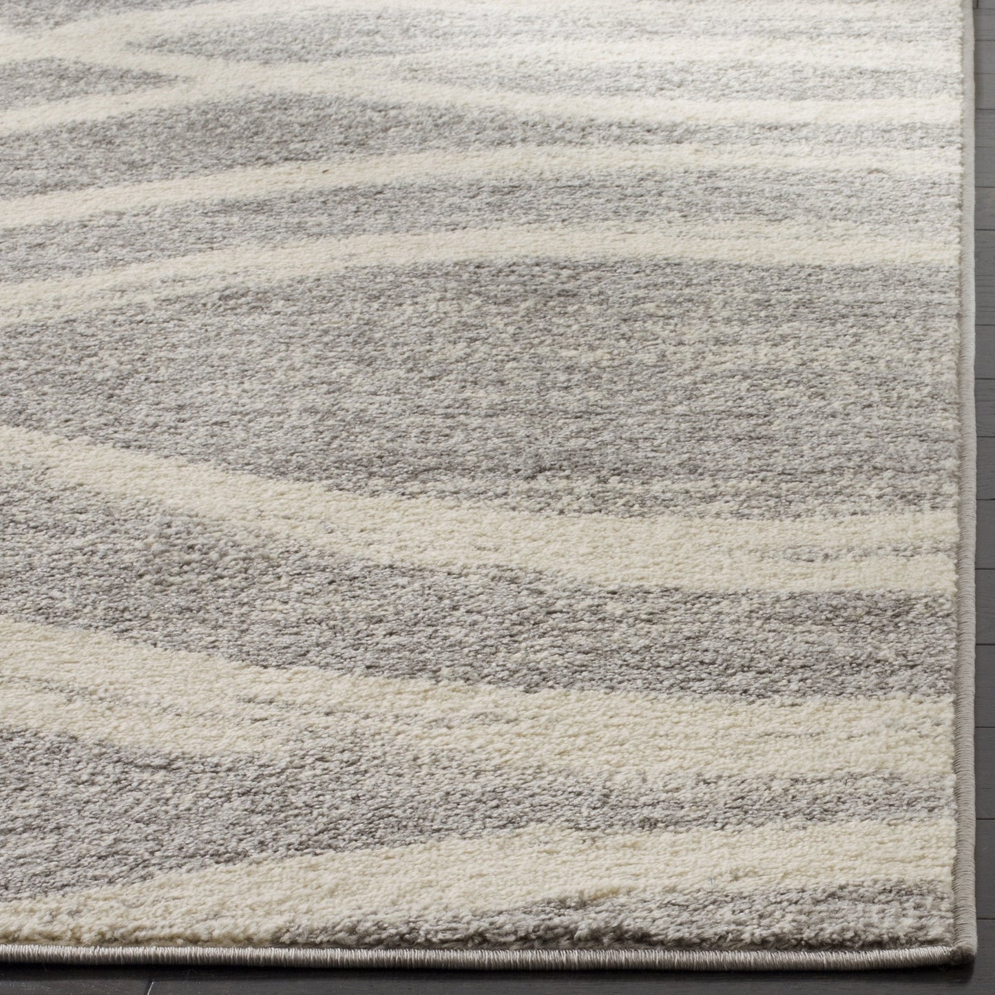 SAFAVIEH Area Rug 8x10 - Adirondack Collection - Large - Grey & Cream, Modern Wave Design, Non-Shedding & Easy to Clean, Ideal for Living Room, Bedroom, Dining Space (ADR125B)