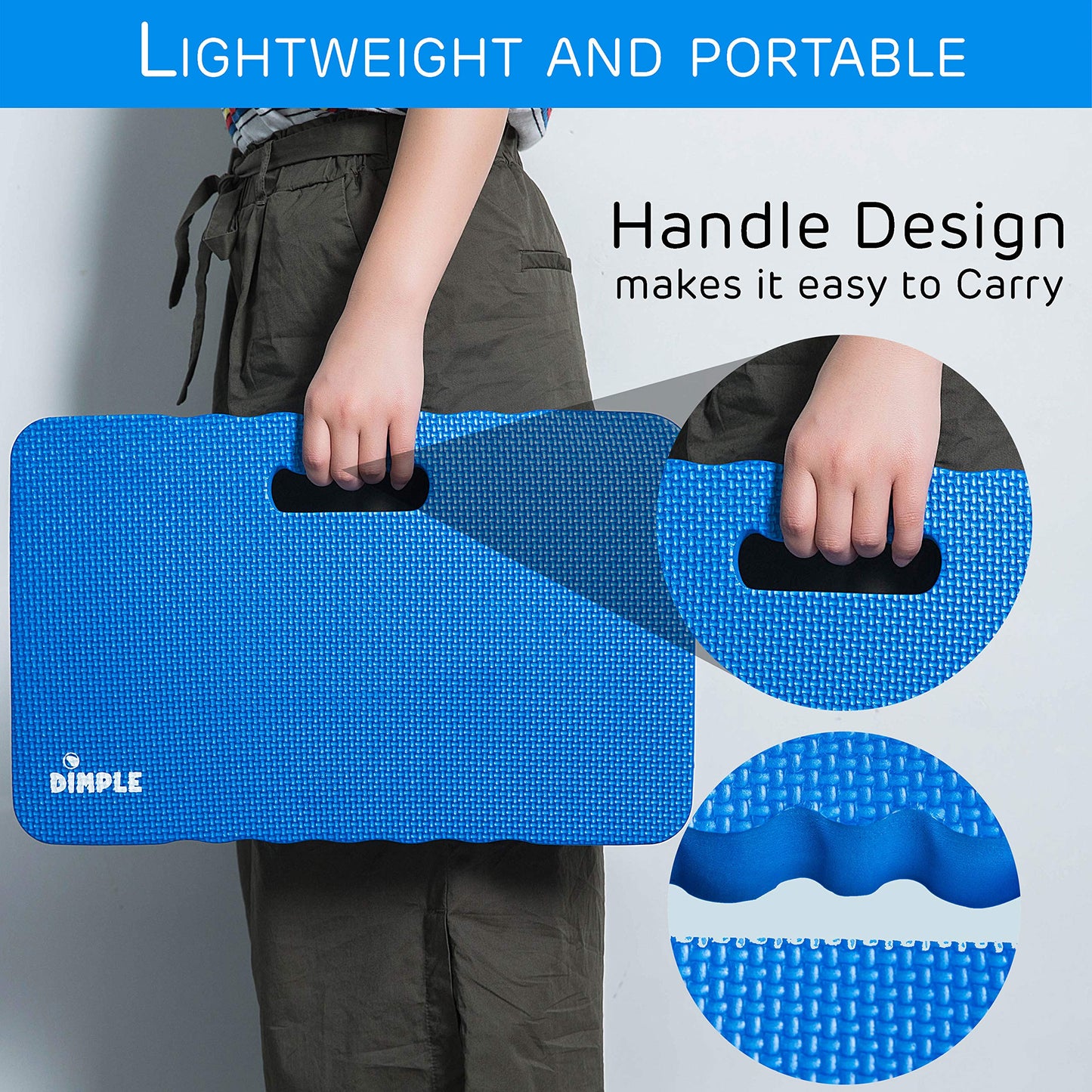 Dimple Kneeling Pad, High Density Thick Foam Comfort Kneeling Mats for Gardening, Yoga Exercise, Garden Cushions, Knee Pads Blue