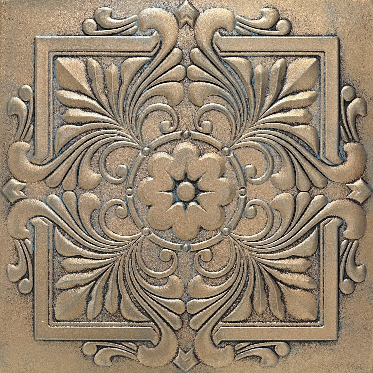 À LA MAISON CEILINGS R14 Victorian Foam Glue-up Ceiling Tile (21.6 sq. ft./Case), Pack of 8, Aged Copper