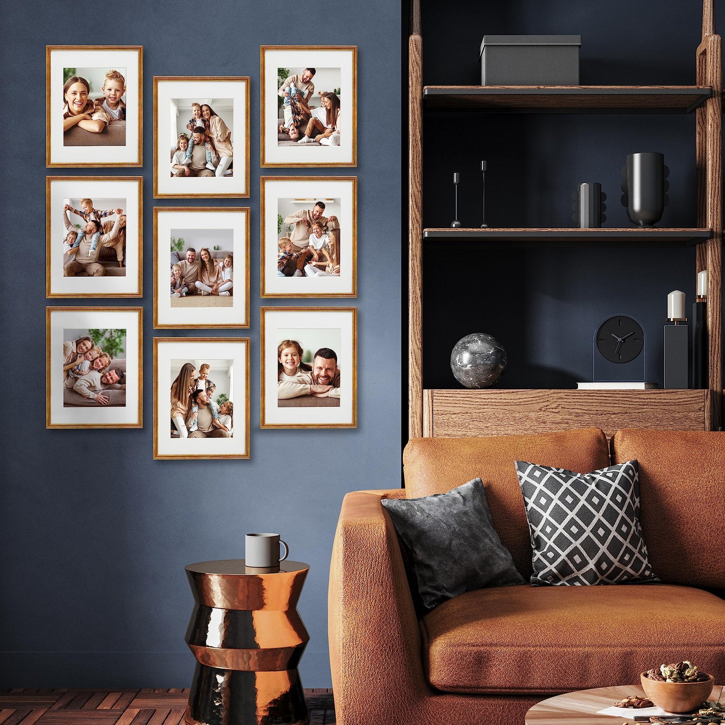 Sheffield Home 9 Piece Gallery Wall Frame Set, 11x14 Inch, Antique Bronze