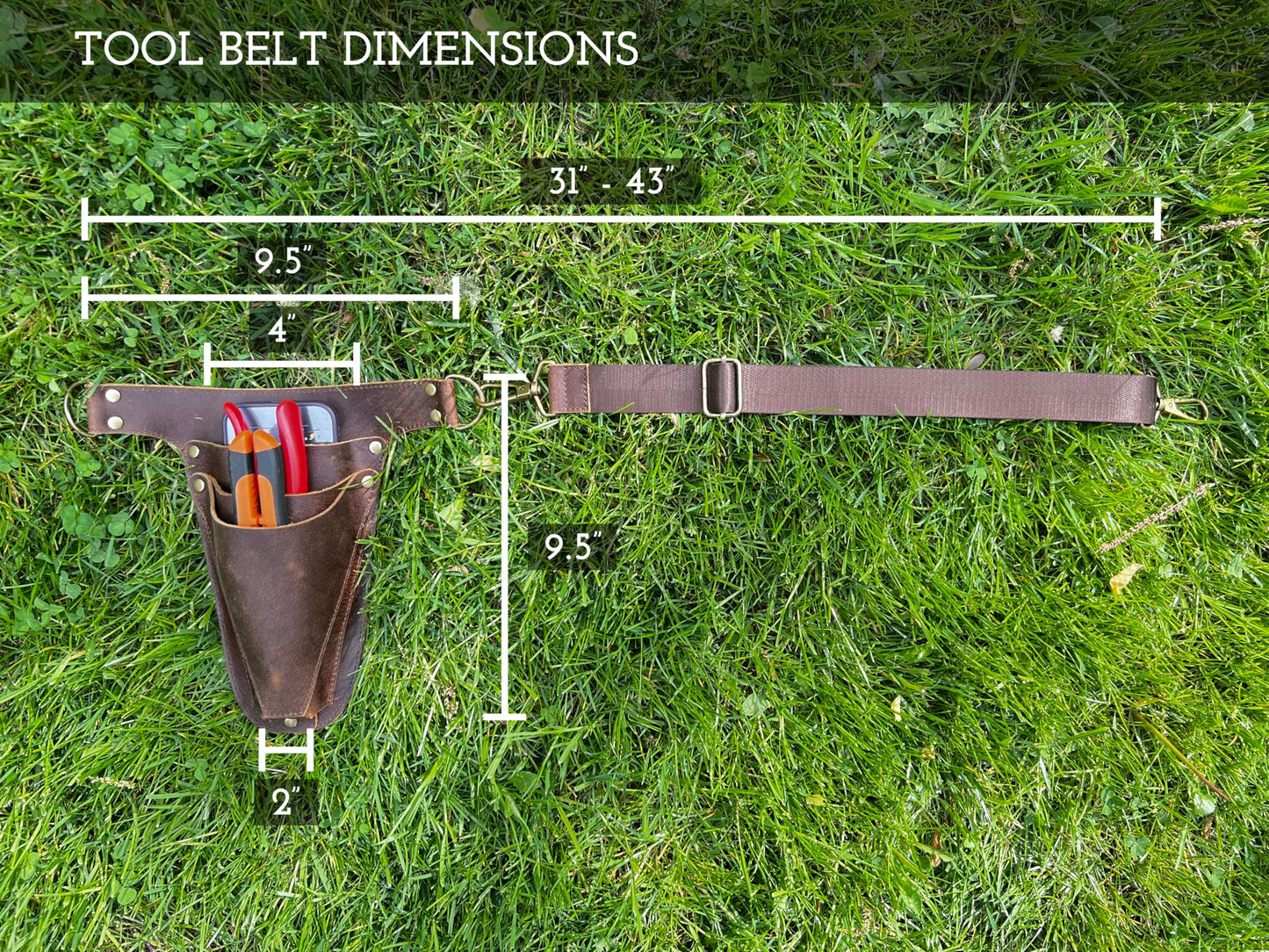 Garden Tool Belt, Handmade Premium Leather with Pouches Pockets Holster for Women & Men, Gardeners, Florists, Electrician, Carpenter, Flower Farmer, Landscaper, Construction (Small Size)