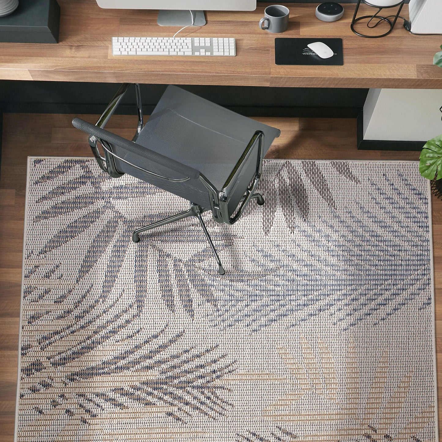 Rugshop Bahama Palm Frond Indoor/Outdoor Non-Shedding Patio Deck Backyard Area Rug 5' x 7' Cream