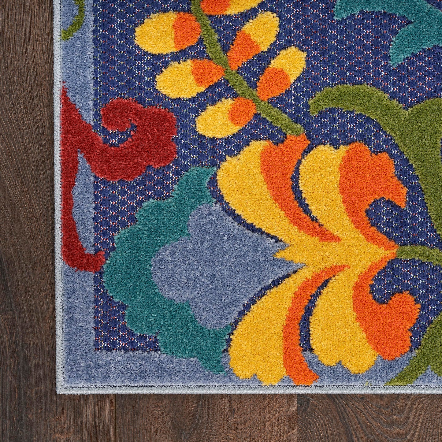 Nourison Home Aloha Navy Multicolor 5'3" x 7'5" Area Rug - Easy Clean, Non Shedding, Bed Room, Living Room, Dining Room, Kitchen (5' x 8')