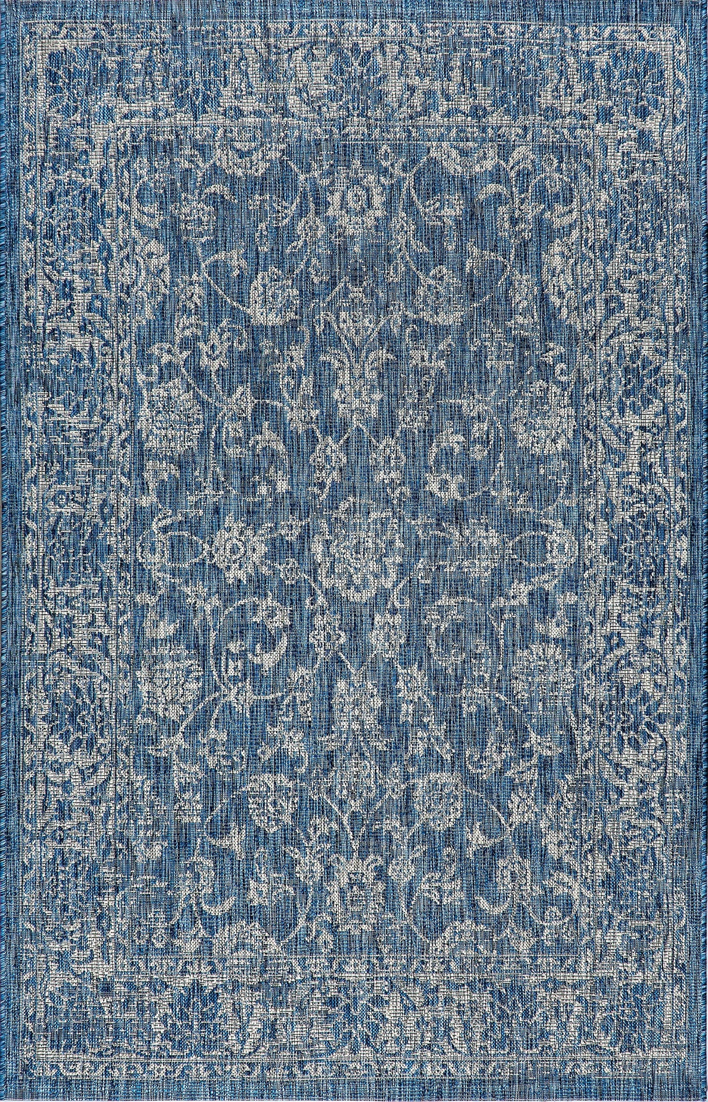 JONATHAN Y Weave Floral Indoor Outdoor Area Rug 8X10 Navy/Gray, Tela Bohemian Textured for Backyard, Patio, Porch, Easy-Cleaning, High Traffic, Pet-Friendly, Non-Shedding (SMB100B-8)